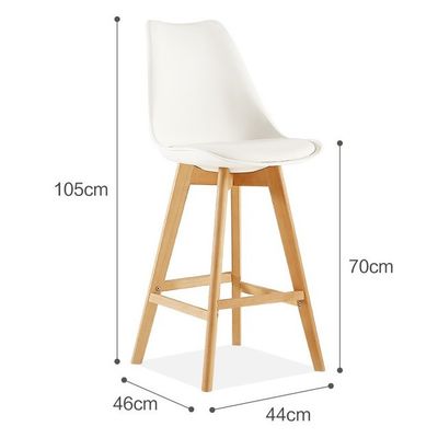 Coffee Shop Bar Furniture High Chair Solid Wood Bar Stool with Leather Function Japanese Style