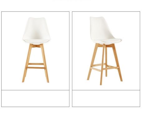Coffee Shop Bar Furniture High Chair Solid Wood Bar Stool with Leather Function Japanese Style