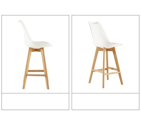 Coffee Shop Bar Furniture High Chair Solid Wood Bar Stool with Leather Function Japanese Style