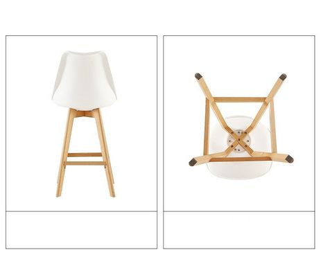 Coffee Shop Bar Furniture High Chair Solid Wood Bar Stool with Leather Function Japanese Style