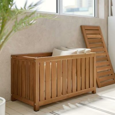 Customization Wooden Outdoor/Indoor Storage Bench Large Storage Deck Box Garden Shed