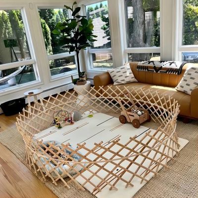 Eco Friendly Large Baby Playpen of Wood for Montessori Learning Sturdy Foldable and Customizable