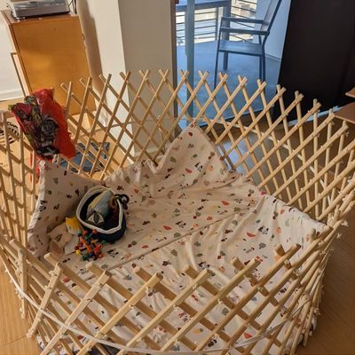 Eco Friendly Large Baby Playpen of Wood for Montessori Learning Sturdy Foldable and Customizable