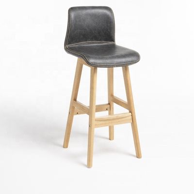 Mail Packing Villia High Chair Bar Counter Chair with Fabric Stylish and Solid Wood