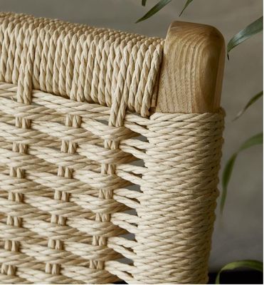 Leisure Style Wooden Patio Outdoor and Living Room Folding Chairs with Natural Rattan Woven Craftsmanship