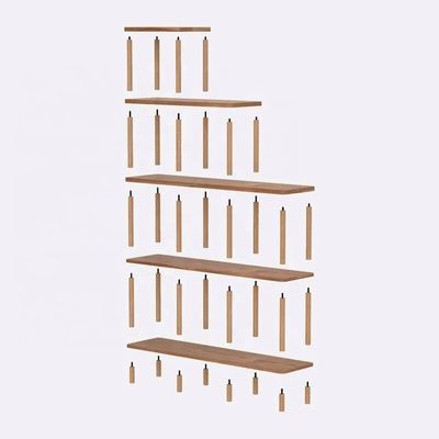 Living Room Solid Wood Bookshelf Beech Wood Minimalist Wooden Bookcase with Shelves Foldable