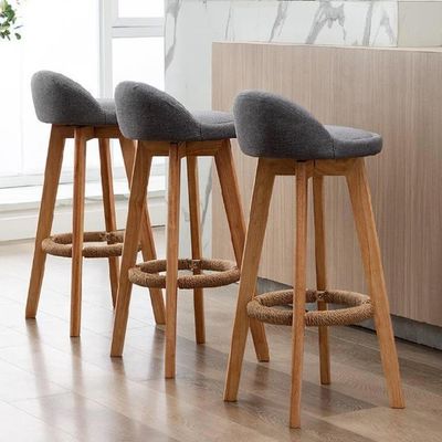 Fabric Upholstery Back High Bar Chair Stools for Kitchen and Bar Customized Practical Economy
