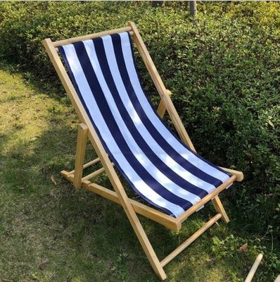 General Outdoor Furniture Modern Design Adjustable Height Foldable Wooden Beach Chair with Pillow in Multi-color