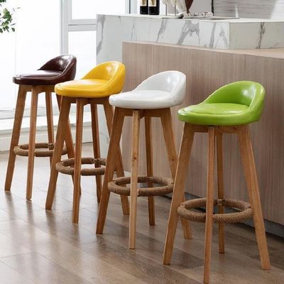 Fabric Upholstery Back High Bar Chair Stools for Kitchen and Bar Customized Practical Economy