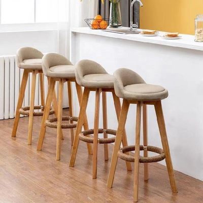 Fabric Upholstery Back High Bar Chair Stools for Kitchen and Bar Customized Practical Economy