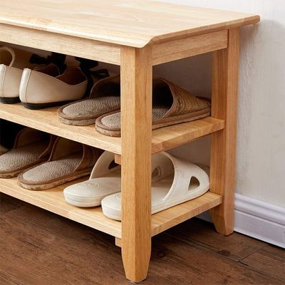 NO Folded Shoe Storage Rack Simple Household Shoe Cabinet Made of Beech Wood