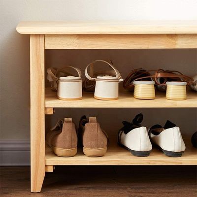 NO Folded Shoe Storage Rack Simple Household Shoe Cabinet Made of Beech Wood