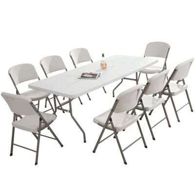 Lightweight HDPE Foldable Chair for Wedding Events Portable Plastic Metal Folding Chair