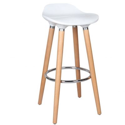 Bar Furniture Solid Wood Leg ABS Plastic Bar Chair for Modern High Stool Furniture