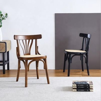 Solid Wood Stackable Nordic Design Rattan Seat Dining Chair