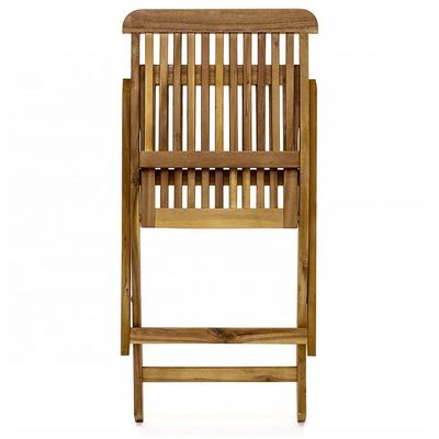 3-Piece Folding Acacia Wood Bistro Set Perfect for Outdoor Dining and Entertaining