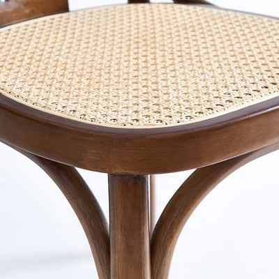 Solid Wood Stackable Nordic Design Rattan Seat Dining Chair