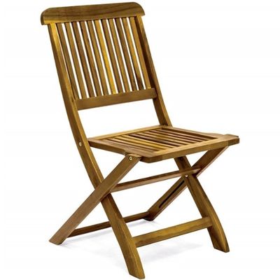 3-Piece Folding Acacia Wood Bistro Set Perfect for Outdoor Dining and Entertaining