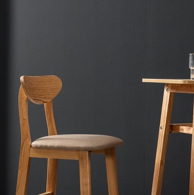 Contemporary Design Style Wooden Bar Chair Stools for High Table in Living Room