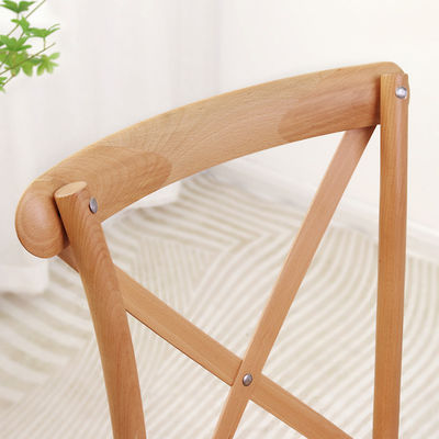 Professional Stackable X Back Rattan Dining Chair French Accent Wood Chair for Wedding Event Party in Customized Colors
