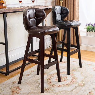 Mail packing Y Modern Antique Upholstered Wooden Bar Chair Stools Leather High Chair for Bar Table at Affordable