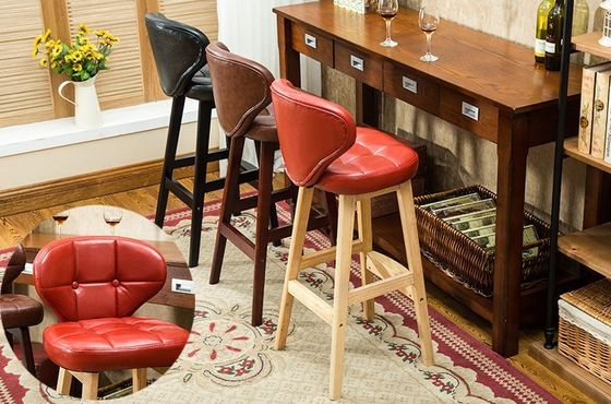 Mail packing Y Modern Antique Upholstered Wooden Bar Chair Stools Leather High Chair for Bar Table at Affordable