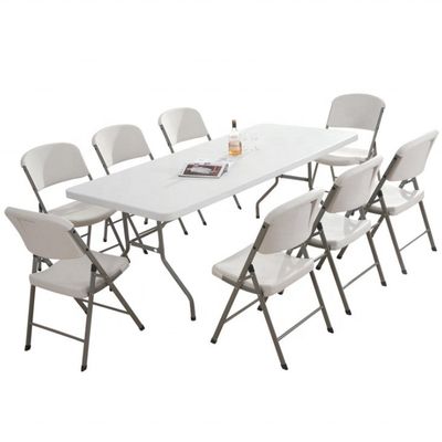 Mail Packing Y Kitchen Garden Outdoor White Plastic Folding Tables and Chairs for Weeding