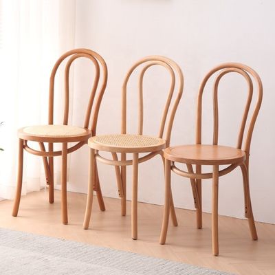 Natural Rattan Cushion Solid Wood Wedding Wooden Chair Modern Customized Banquet Stackable Chair for Commercial Furniture