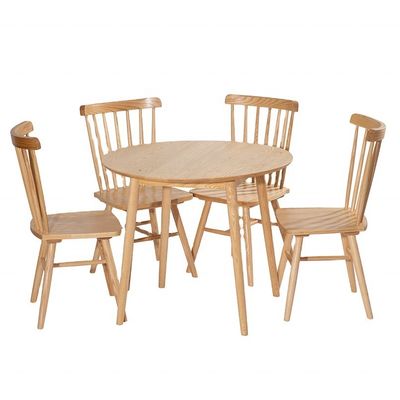 Modern Dinning Table and Chair Cover Set for Solid Wood Furniture in Natural or Ash Color