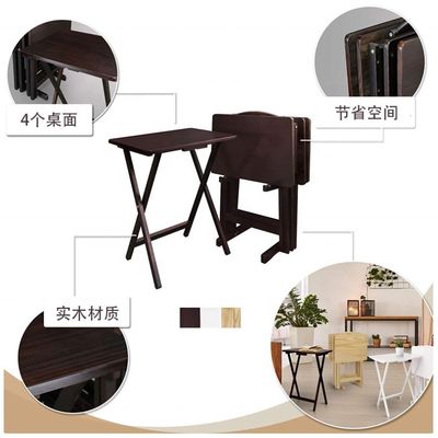 Solid Wood Folding Dining Table for Study and Portability in Outdoor Settings