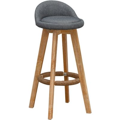 Commercial Furniture Modern High Bar Stool with Solid Wood Frame and Fabric Seat