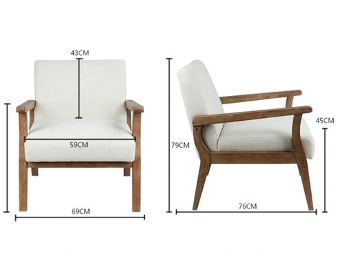 Solid Wood Leg Leisure Chair for Latest Customized Exquisite Workmanship Livingroom Arm Chair