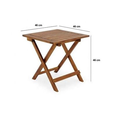 Picnic Solid Wood Frame Folding Garden Table for Outdoor Coffee Tea Drinks and Side Patio
