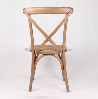 Modern Style D50*W42*H89CM Stackable Solid Wood X Cross Back Chair with Rattan Cushion for Outdoor Wedding Reception