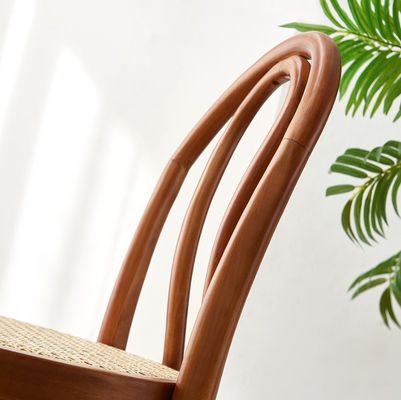 Bent Wood Frame Modern Style Nordic Bar Stool Rattan Chair for Restaurant