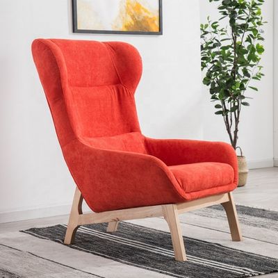 Exquisite Workmanship Livingroom Leisure Chair Luxury for 2021 Customization in Synthetic Leather and Rubber Wood