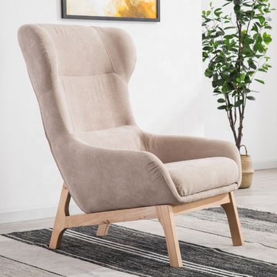 Exquisite Workmanship Livingroom Leisure Chair Luxury for 2021 Customization in Synthetic Leather and Rubber Wood