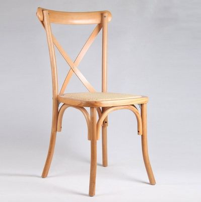 Rattan Cross Back Chair for Dining Room Wedding Modern Wooden Chair in Brown/Natural/White/Red Wine 25 Days Delivery