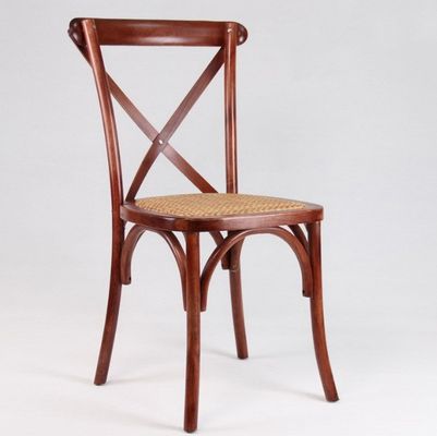 Rattan Cross Back Chair for Dining Room Wedding Modern Wooden Chair in Brown/Natural/White/Red Wine 25 Days Delivery