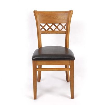 Solid Wood Dining Chair with Modern Design and Soft PU Leather Upholstered Cushion