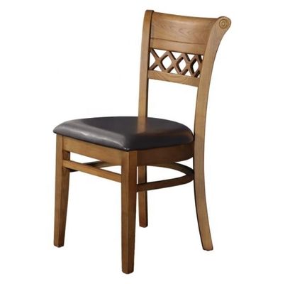 Solid Wood Dining Chair with Modern Design and Soft PU Leather Upholstered Cushion
