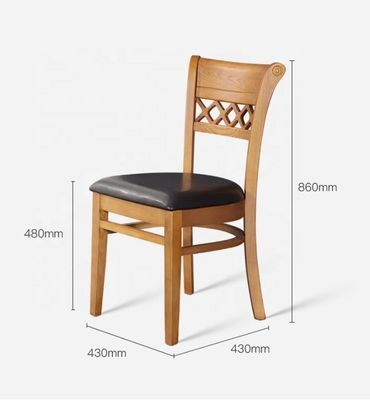 Solid Wood Dining Chair with Modern Design and Soft PU Leather Upholstered Cushion