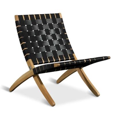 Outdoor Wooden Dining Chair with Foldable Design and Solid Wood Construction