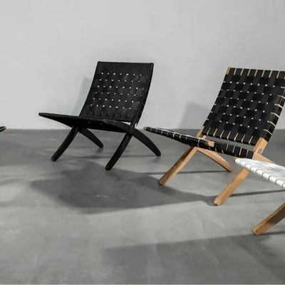 Outdoor Wooden Dining Chair with Foldable Design and Solid Wood Construction
