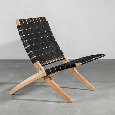 Outdoor Wooden Dining Chair with Foldable Design and Solid Wood Construction