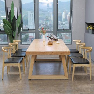 Office Building Nordic Art Assurance Customized Solid Wood Dining Table for Professional and Modern Design