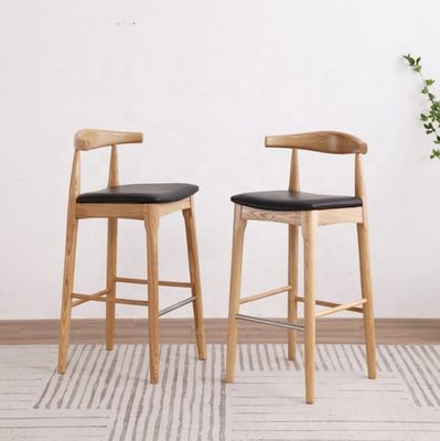 High Back Solid Wood Bar Chairs for Home Furniture Comfortable and Stylish