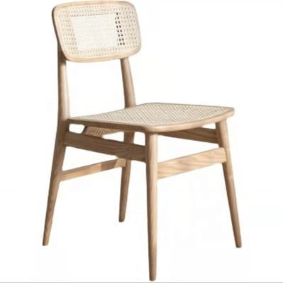 Modern Design Nordic Style Solid Wood Rattan Seat Chair OEM Service