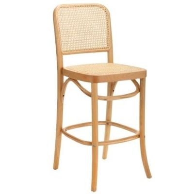 Commercial Furniture Wooden Counter Stool with Natural Frame and NO Folded Design