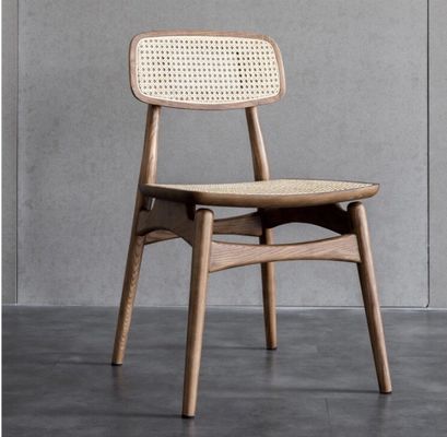 General Modern Nordic Design Solid Ash Wood Rattan Dining Chair for Home Furniture